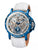 Casablanca Theorema - GM-101-16 blue case with white leather band and blue numerals.