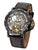 Casablanca Theorema - GM-101-5 black case with black leather band and gold numerals.