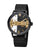 Skeleton gold and black color watch see through movement with sapphire coated glass.