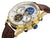 White dial with gold case with gold buttons and brown genuine leather
